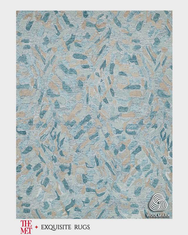 Botanica Hand-Tufted Turquoise Rug, 5' x 8'